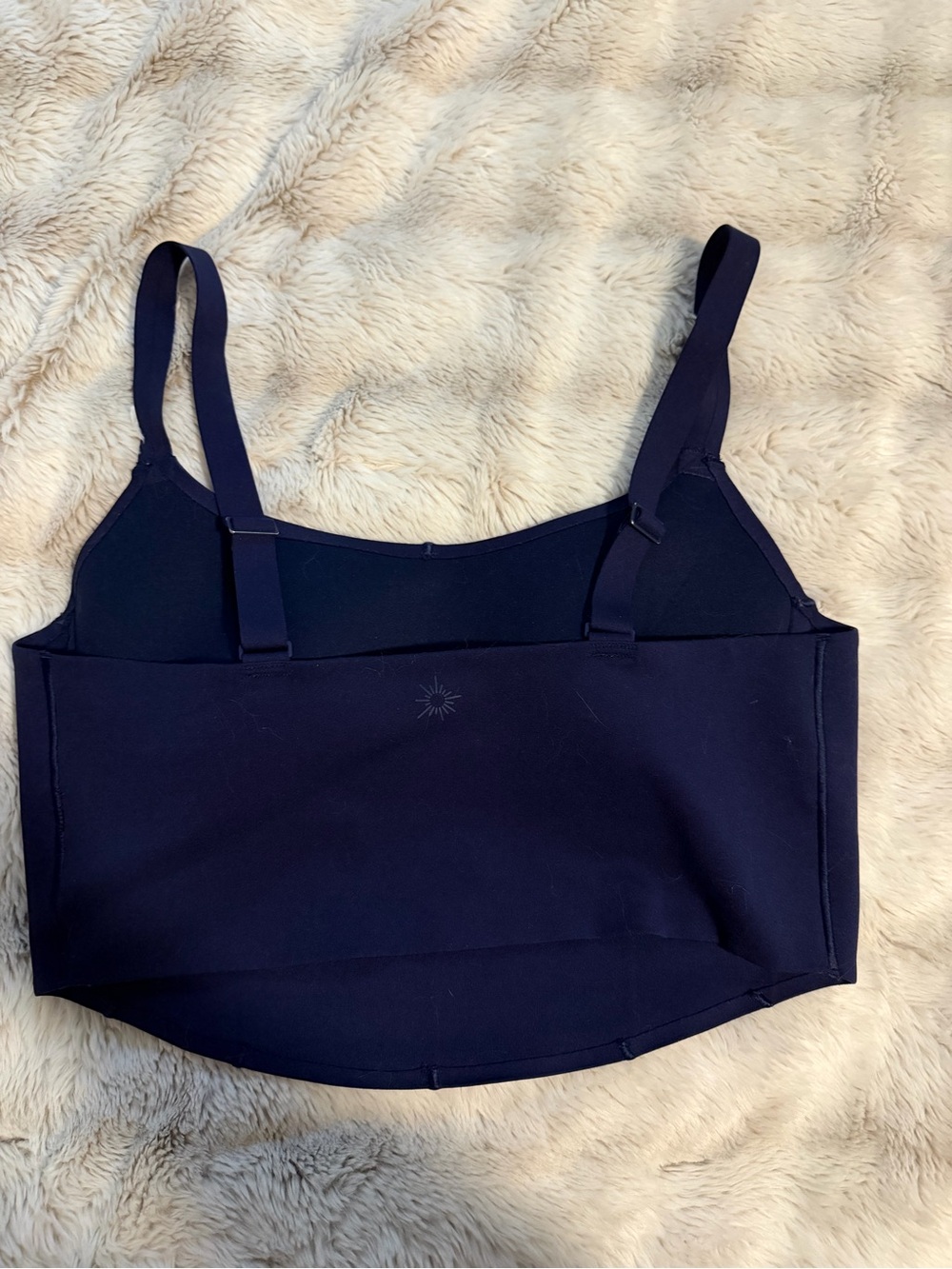 Supportive Navy Crop Sports Bra Top - Picture 2 of 2